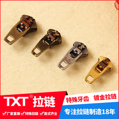 3#4#5 YG head Y teeth copper zipper jeans pull head double lock metal pull head