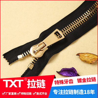 10#12#15 metal zipper lock head closed zipper jacket leather clothing shoes boot
