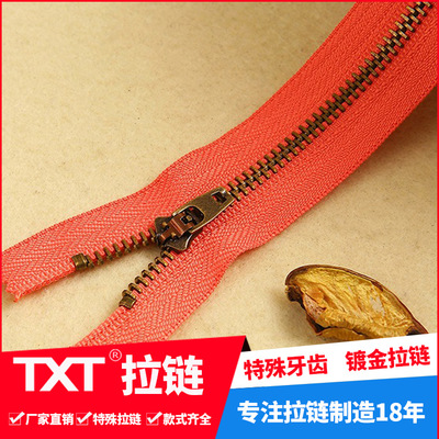 3#4#5 metal copper zipper pants jeans spring head zipper zipper manufacturers wh